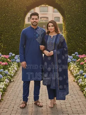 প্রিমিয়াম কাপল কম্বো সেট - থ্রি পিস ও পাঞ্জাবি কালেকশন