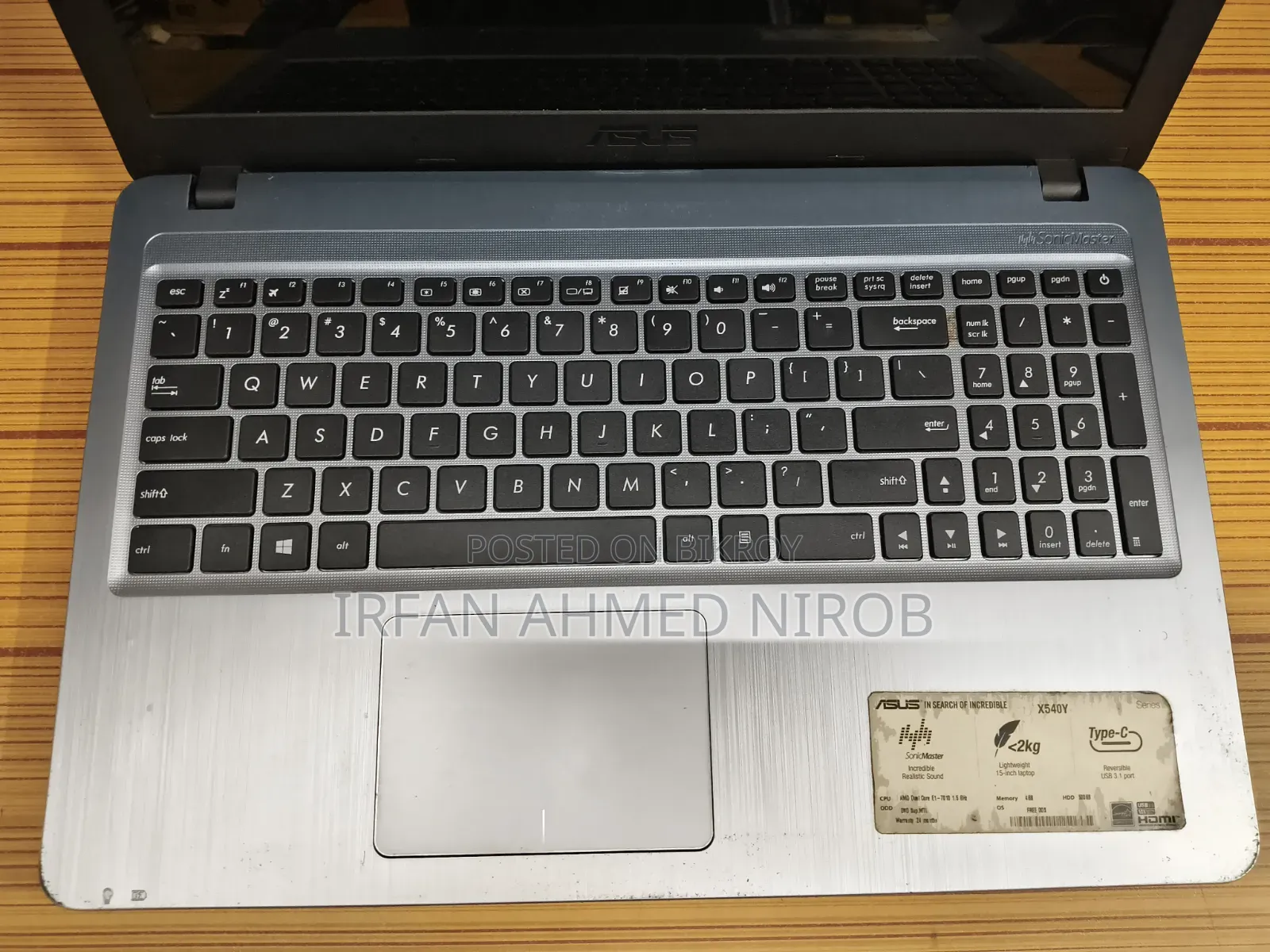 Laptop Asus X540LA 4GB RAM AMD Processor 128GB SSD