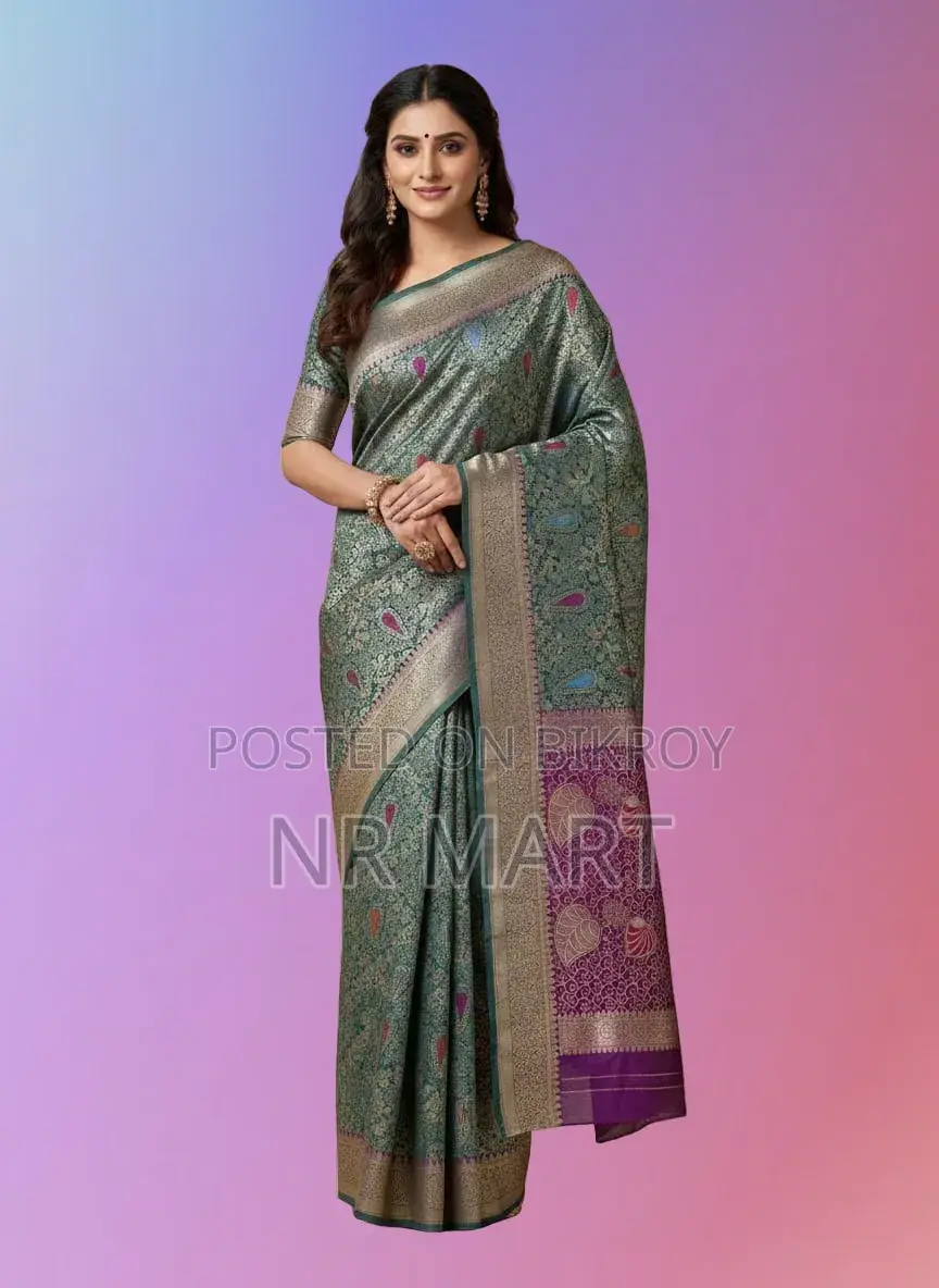 তানাবানা কাতান শাড়ি – সাথে ম্যাচিং ব্লাউজ পিস