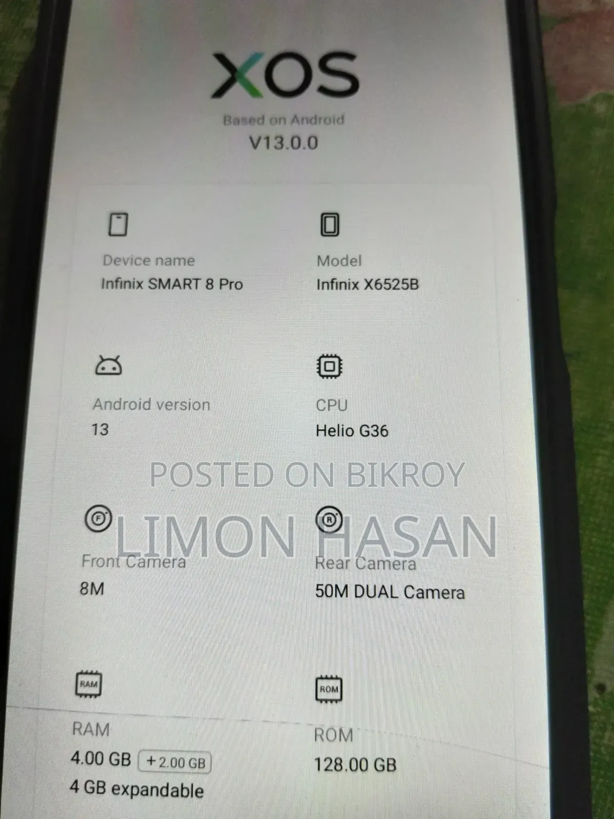 Infinix Smart 8 128 GB Blue