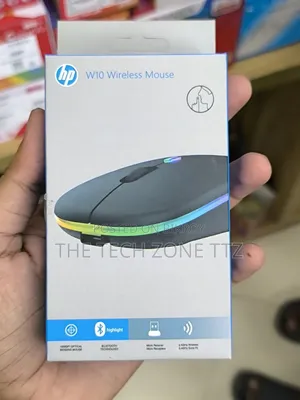 Hp W10 Rechargeable Wireless Bluetooth Mouse - Silent Click, RGB Light