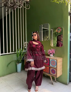 শামুসিল্ক থ্রি পিস গাউন