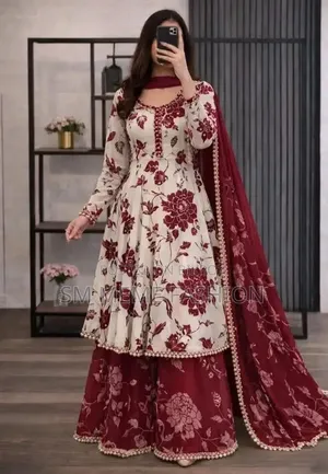 গোলাপ গাউন থ্রি পিস