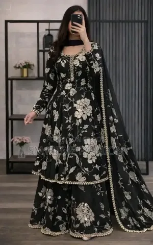গোলাপ গাউন থ্রি পিস