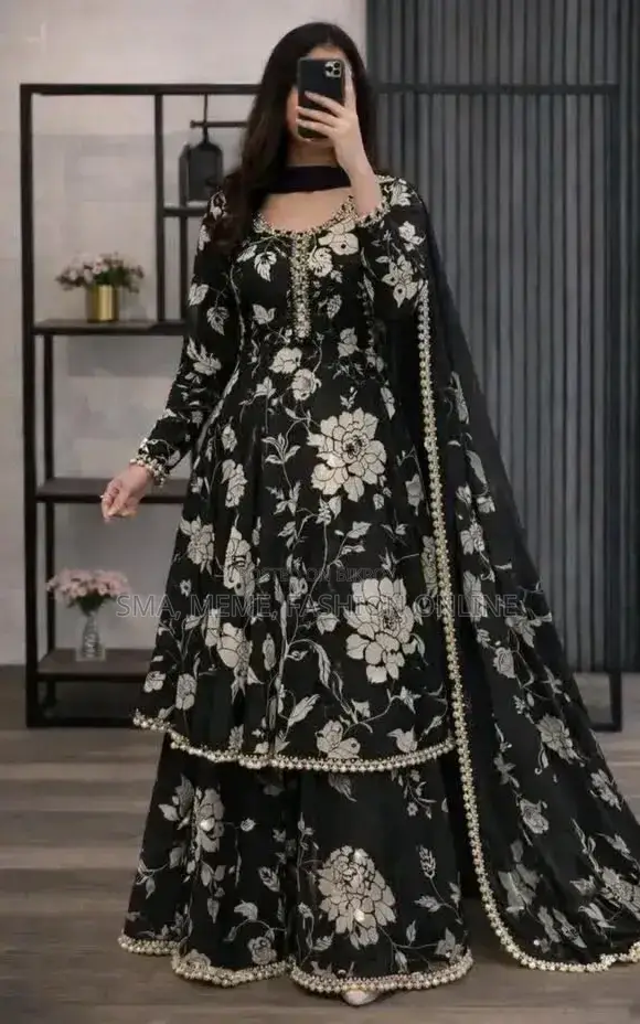 গোলাপ গাউন থ্রি পিস
