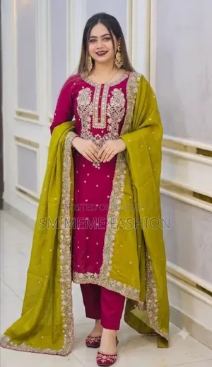 Sequence Embroidery Three Piece