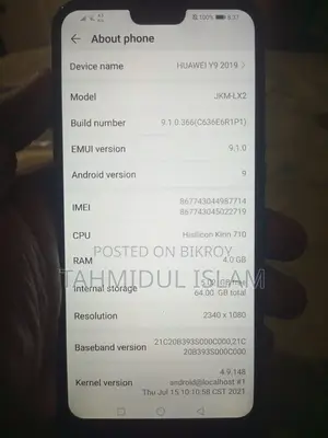 Huawei Y9 64 GB Blue