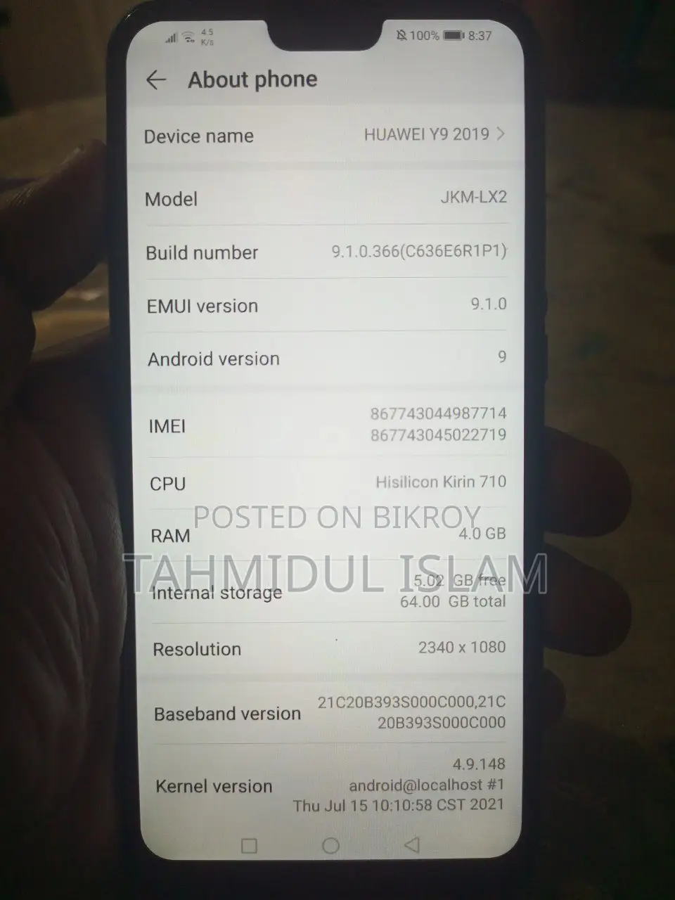 Huawei Y9 64 GB Blue