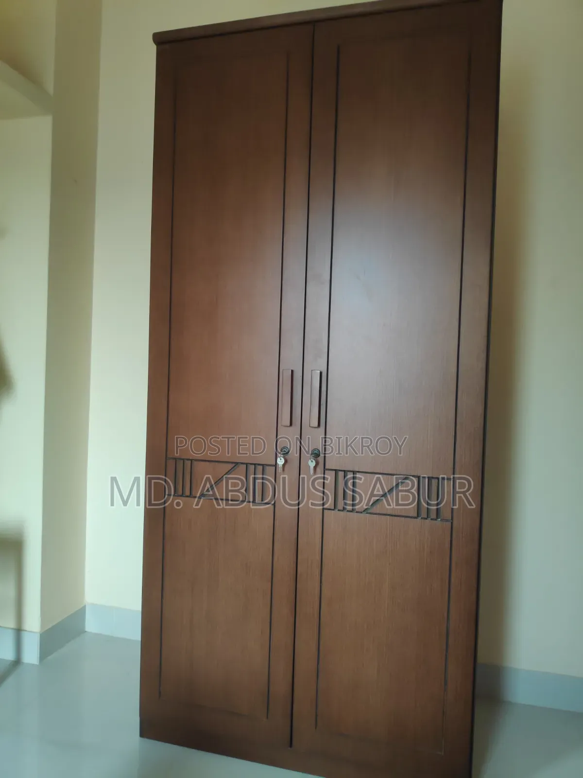Hatil King Size Bed with Mattress, 7ft Wardrobe, and Dressing Table for Sale