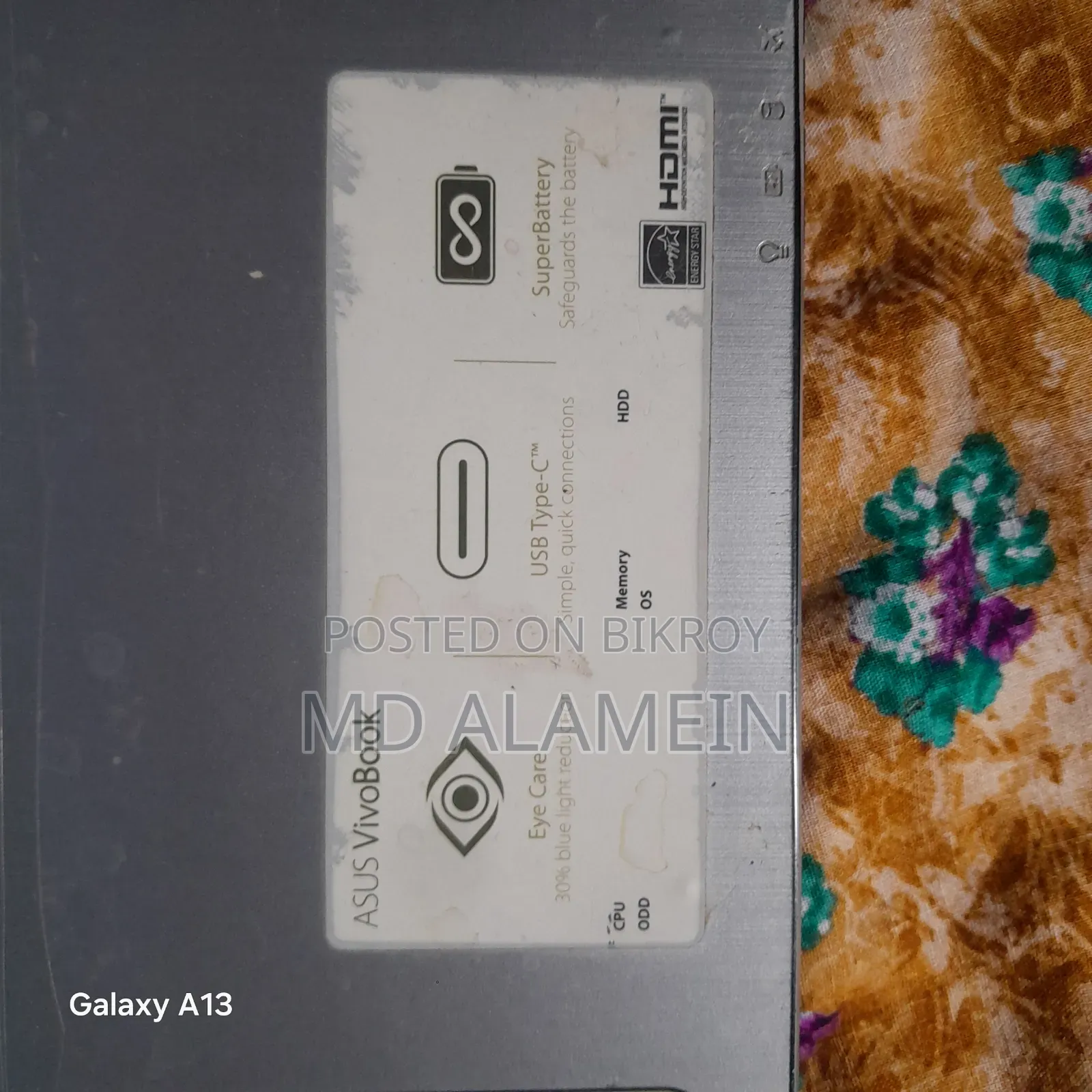 Laptop Asus X44H 8GB Intel Core I5 SSD 128GB