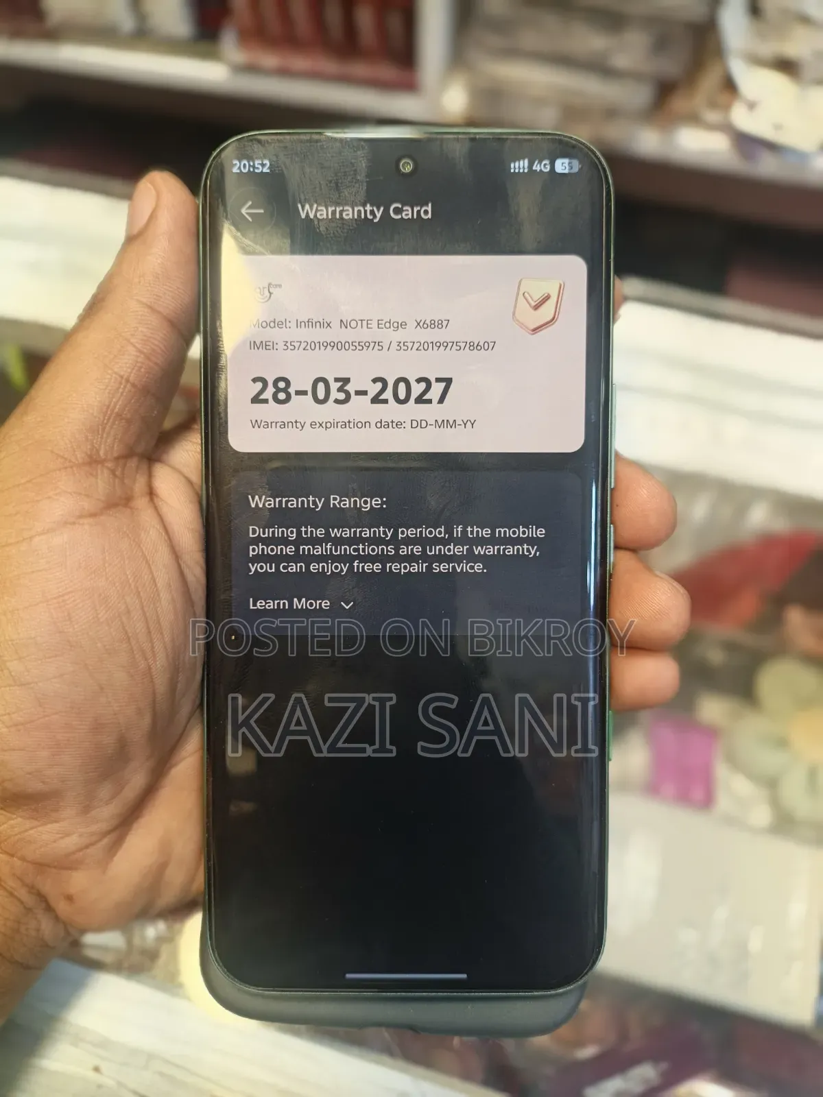 New Infinix Note Edge 256 GB Green