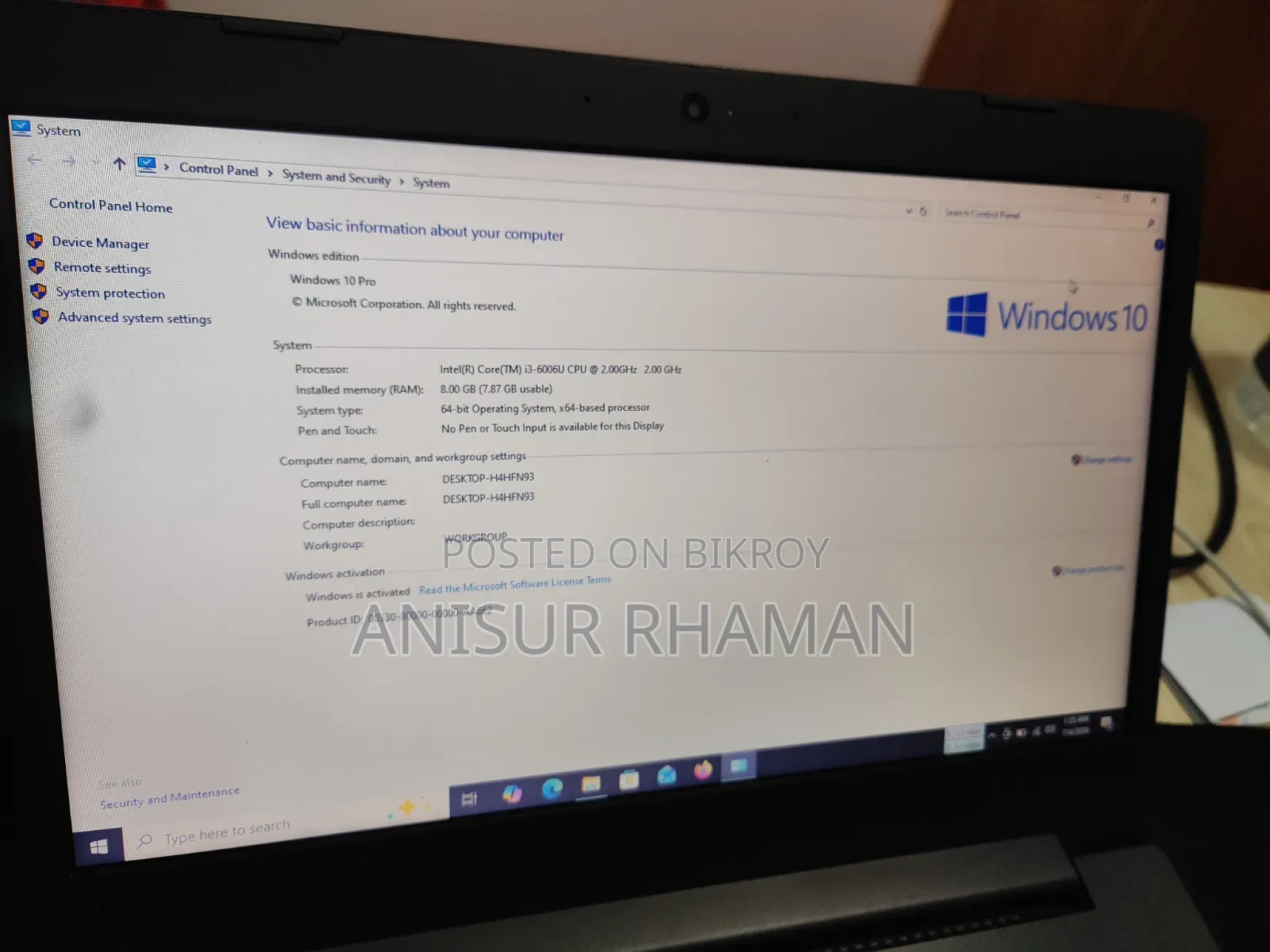 Laptop Lenovo 8GB Intel Core I3 SSD 256GB