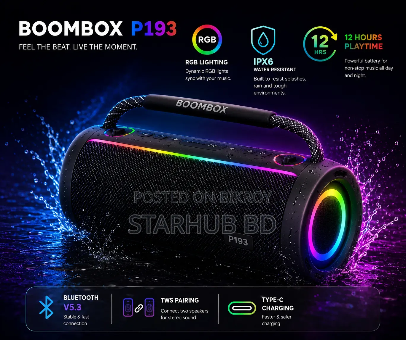 Boombox P193 স্পিকার