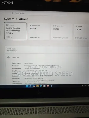 Laptop HP ZBook 14u G5 16GB Intel Core I5 SSD 256GB