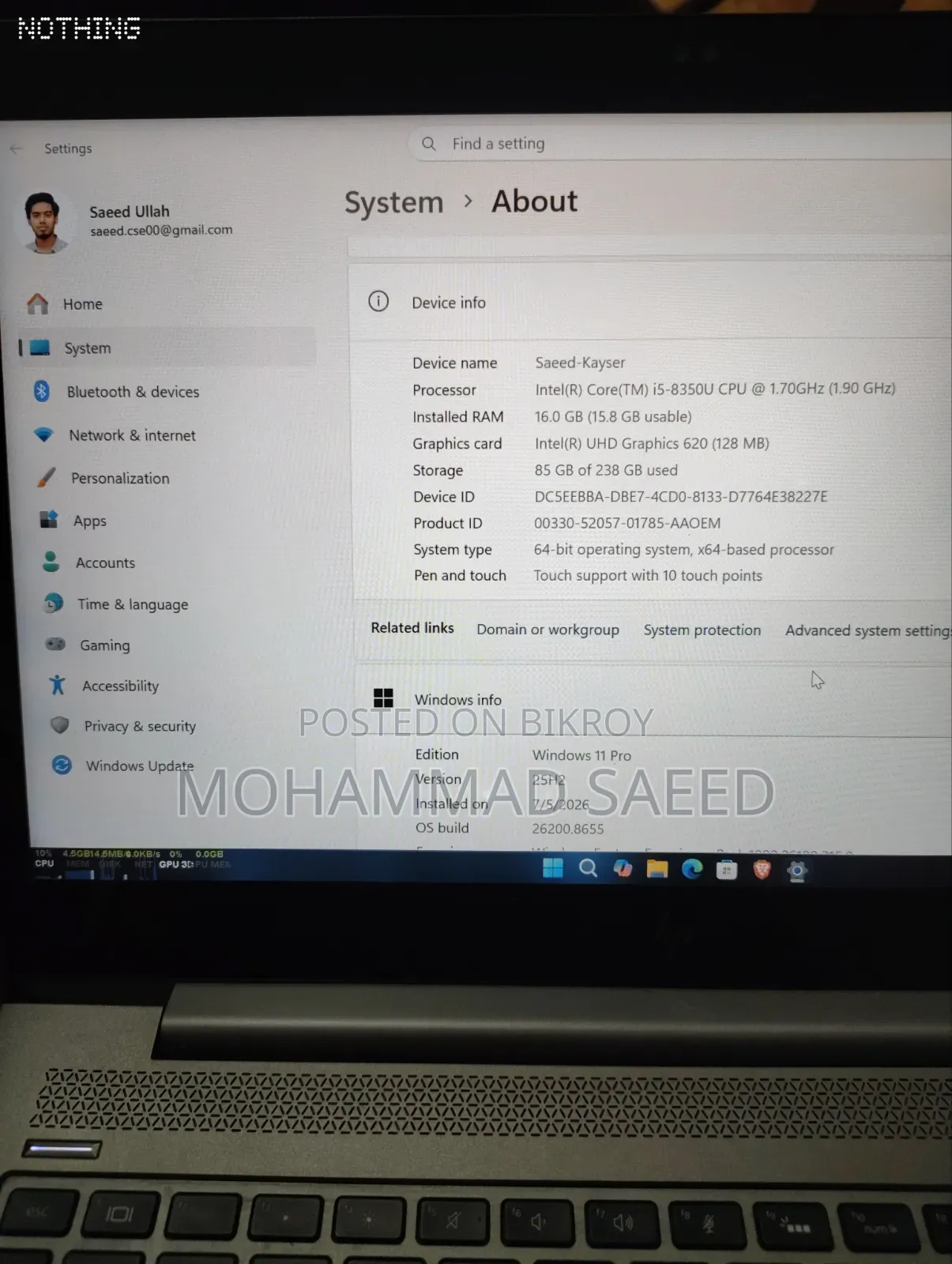 Laptop HP ZBook 14u G5 16GB Intel Core I5 SSD 256GB