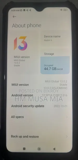 Xiaomi Redmi 9 64 GB Blue