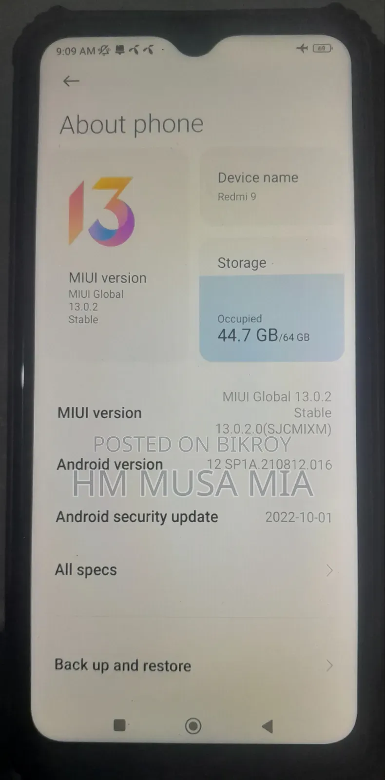 Xiaomi Redmi 9 64 GB Blue