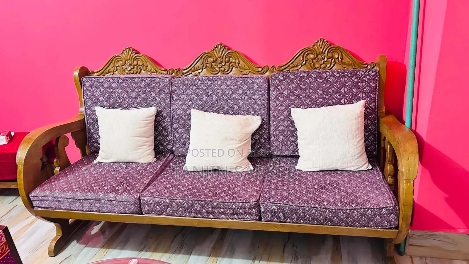 Teak wood sofa set and bed
