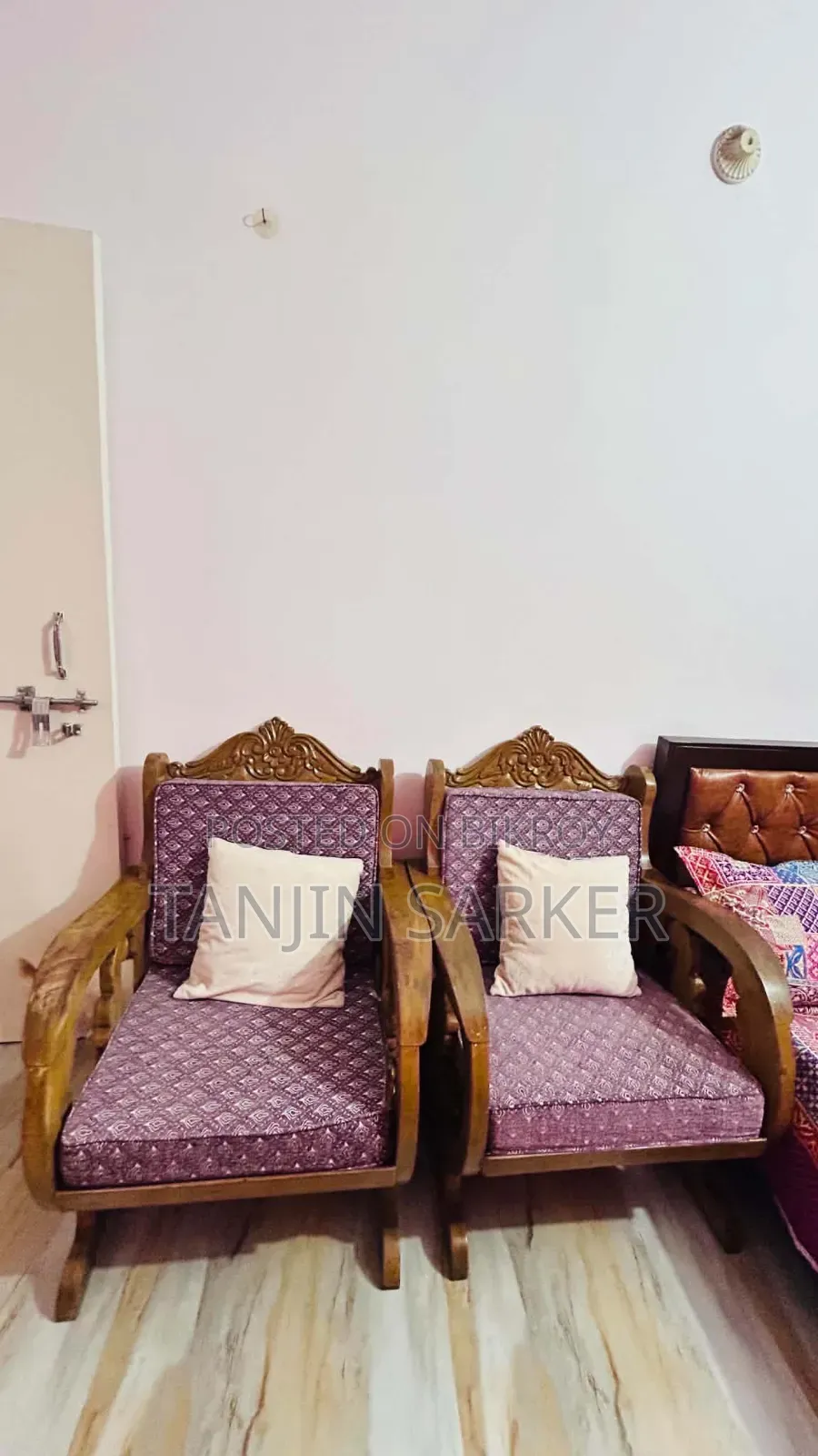 Teak wood sofa set and bed