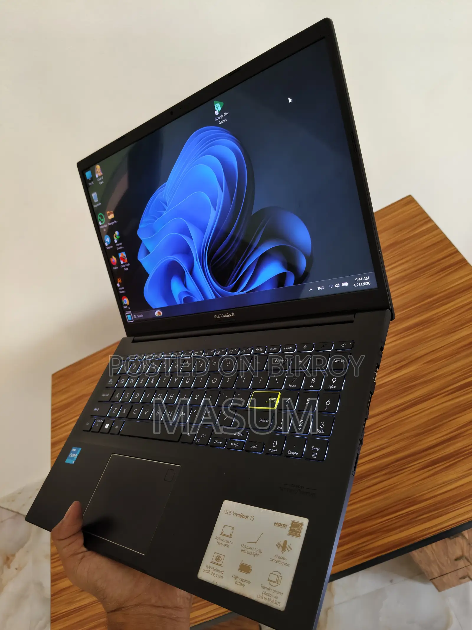 Laptop Asus Vivobook 15 16GB Intel Core i5 SSD 512GB