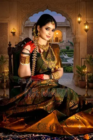 কাঞ্জিভারাম কাতান শাড়ি সাথে ম্যাচিং ব্লাউজ পিস
