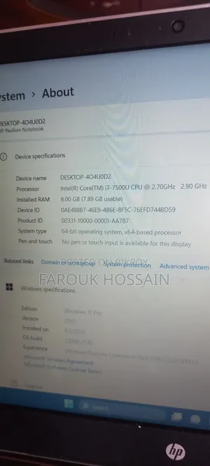 Laptop HP 15s 8GB Intel Core I7 HDD 1TB