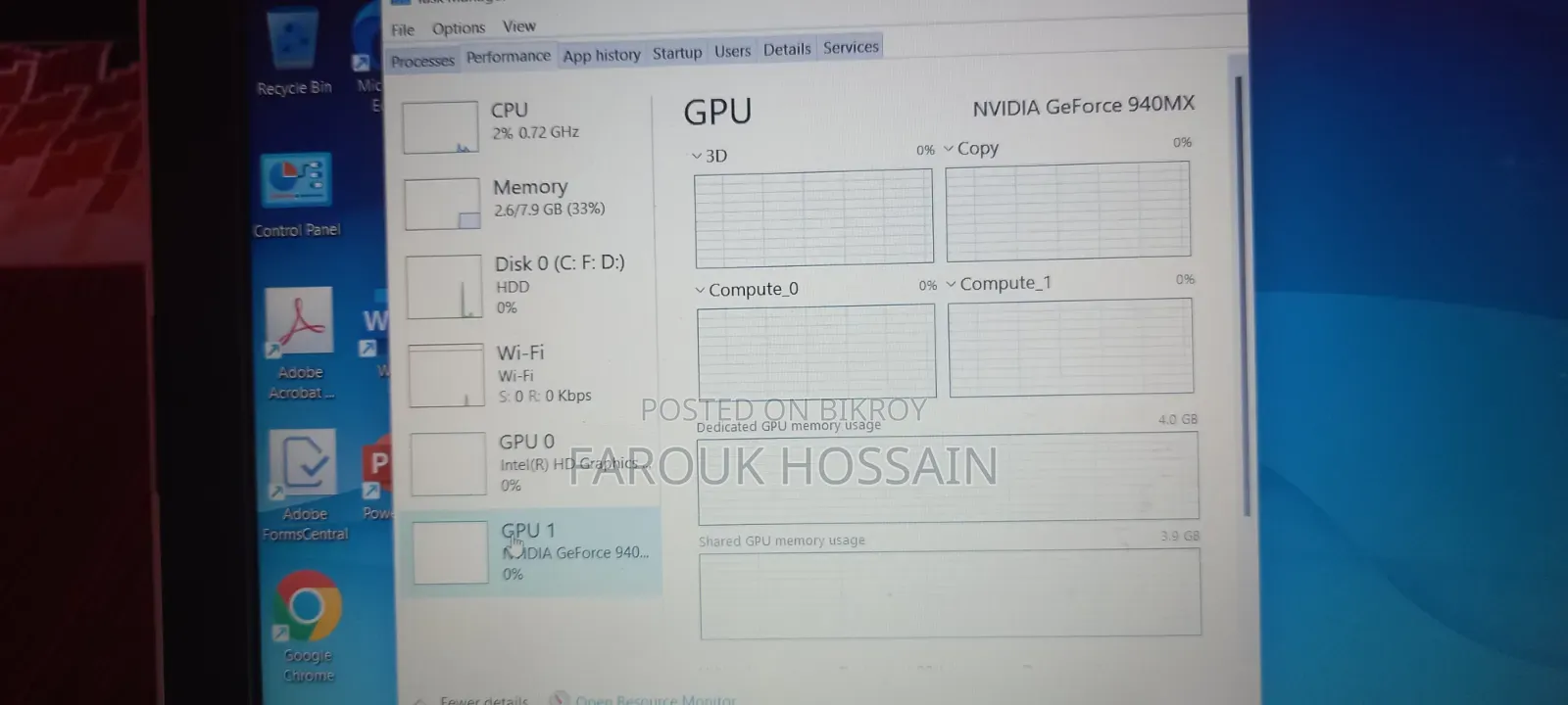 Laptop HP 15s 8GB Intel Core I7 HDD 1TB