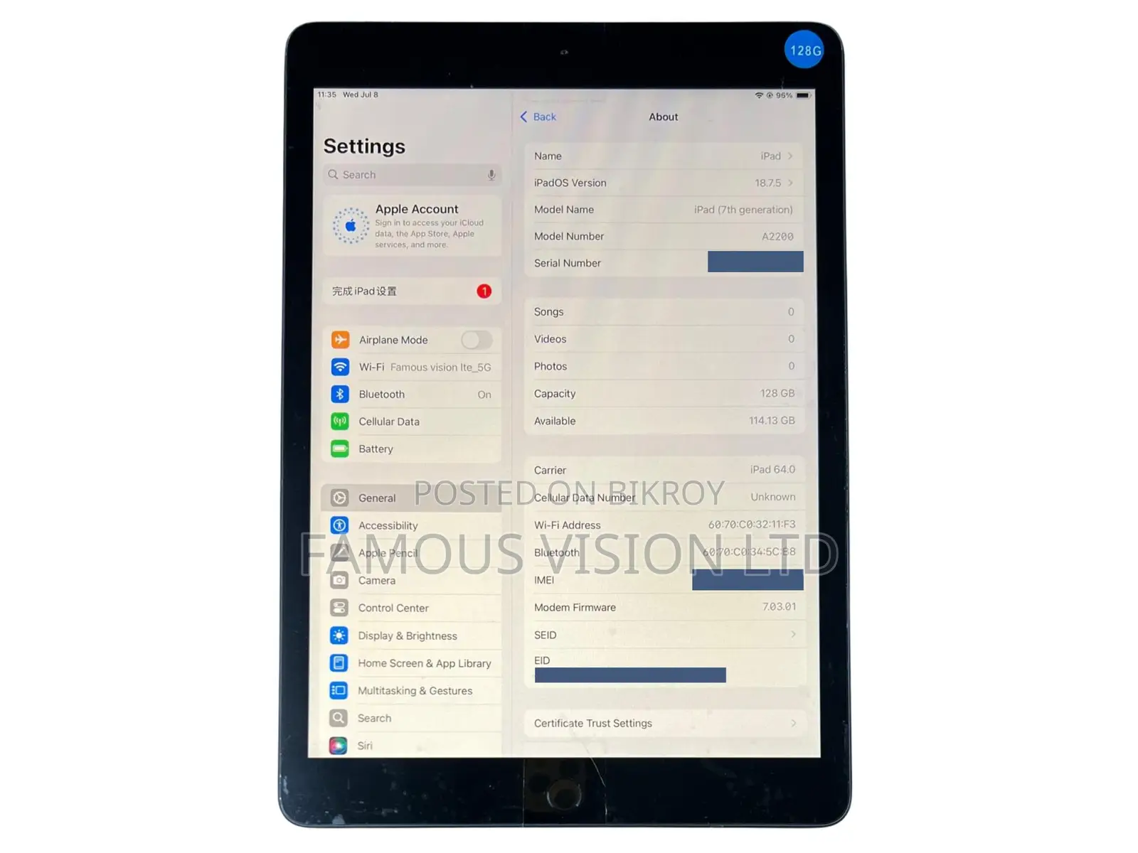 Apple iPad 10.2 (2019) 128 GB Gray