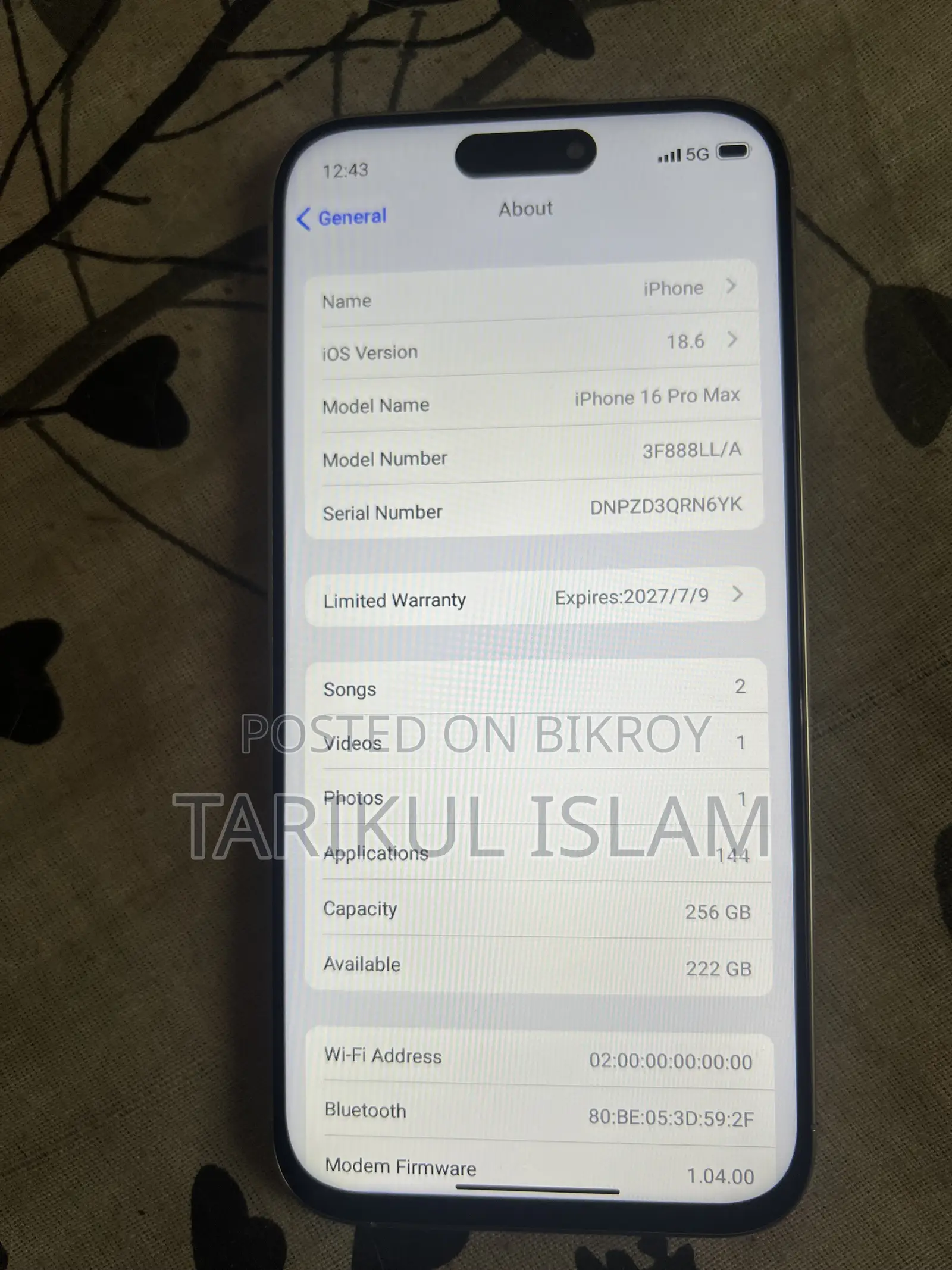 Apple iPhone 16 Pro Max 256 GB Silver