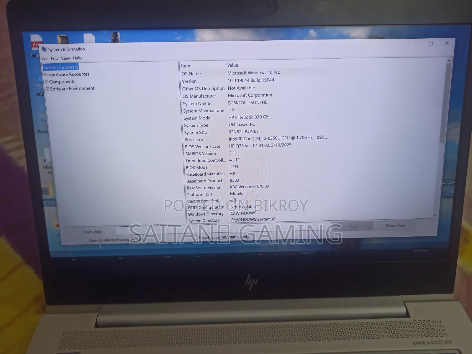 Laptop HP EliteBook 830 G5 8GB Intel Core I5 SSD 128GB