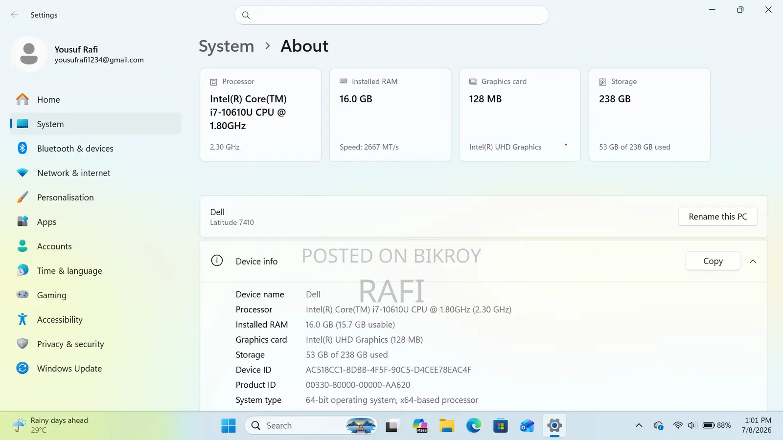 Laptop Dell Latitude 7410 16GB Intel Core I7 SSD 256GB