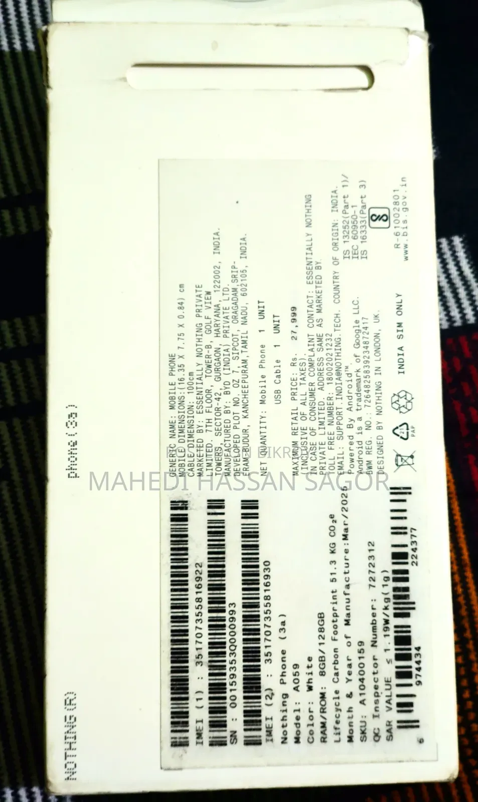 Nothing Phone 3a 128 GB White