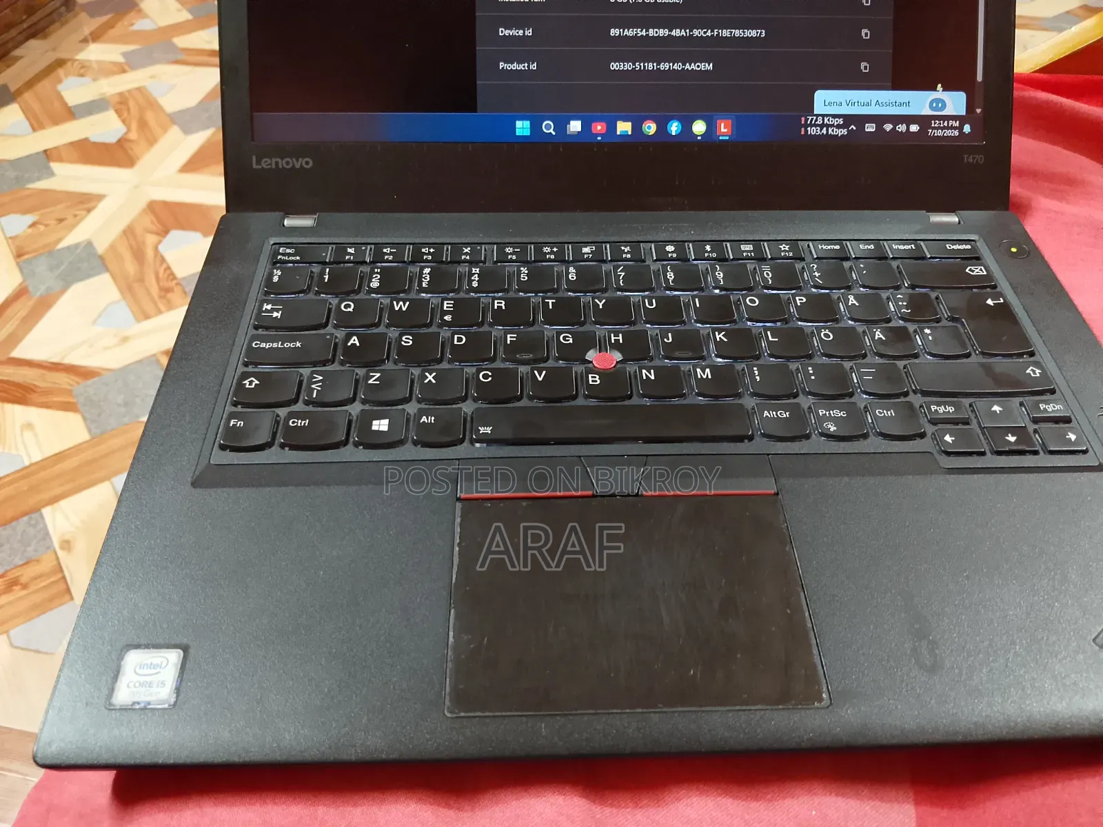 Laptop Lenovo ThinkPad T470s 8GB Intel Core i5 SSD 256GB
