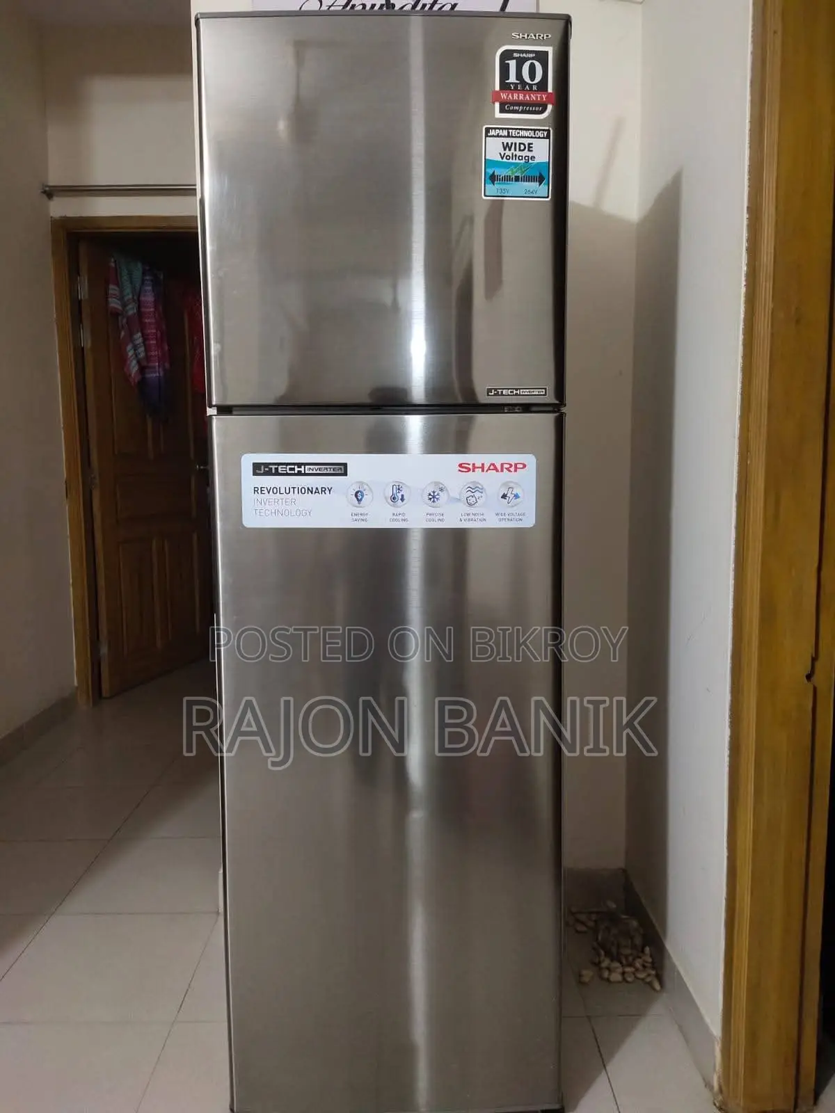 Sharp Inverter Refrigerator, Model: Sj-Ex315e-Sl, Capacity: 253 Liters