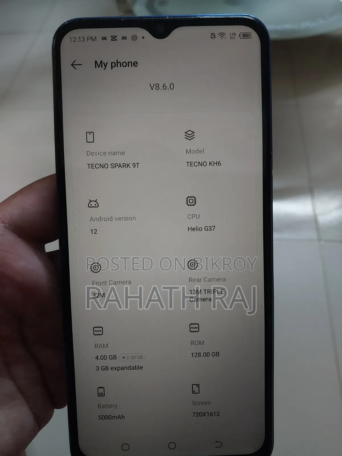 Tecno Spark 9T 128 GB Blue