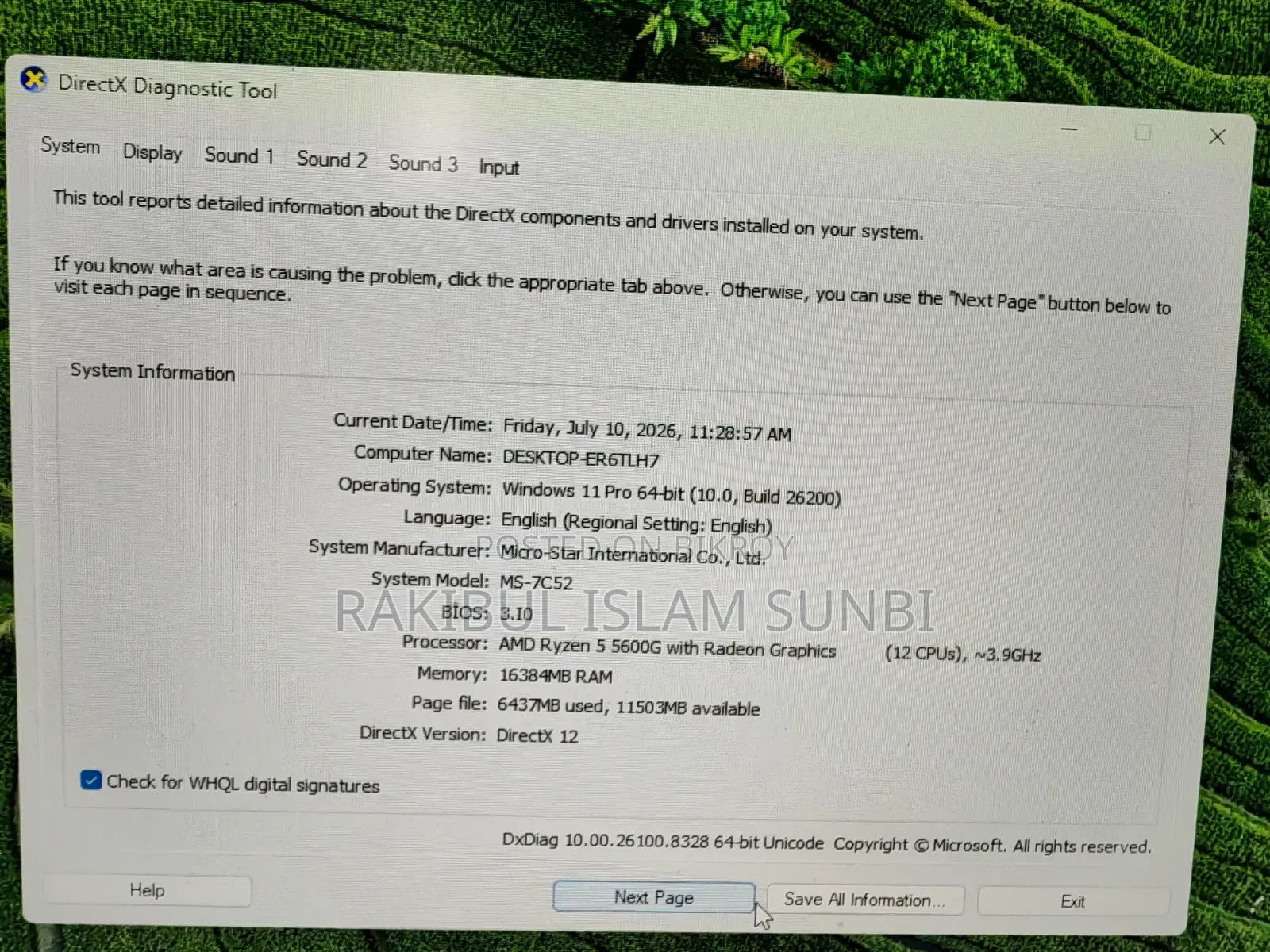 Desktop Computer 16GB AMD Ryzen 5 HDD+SSD 1T