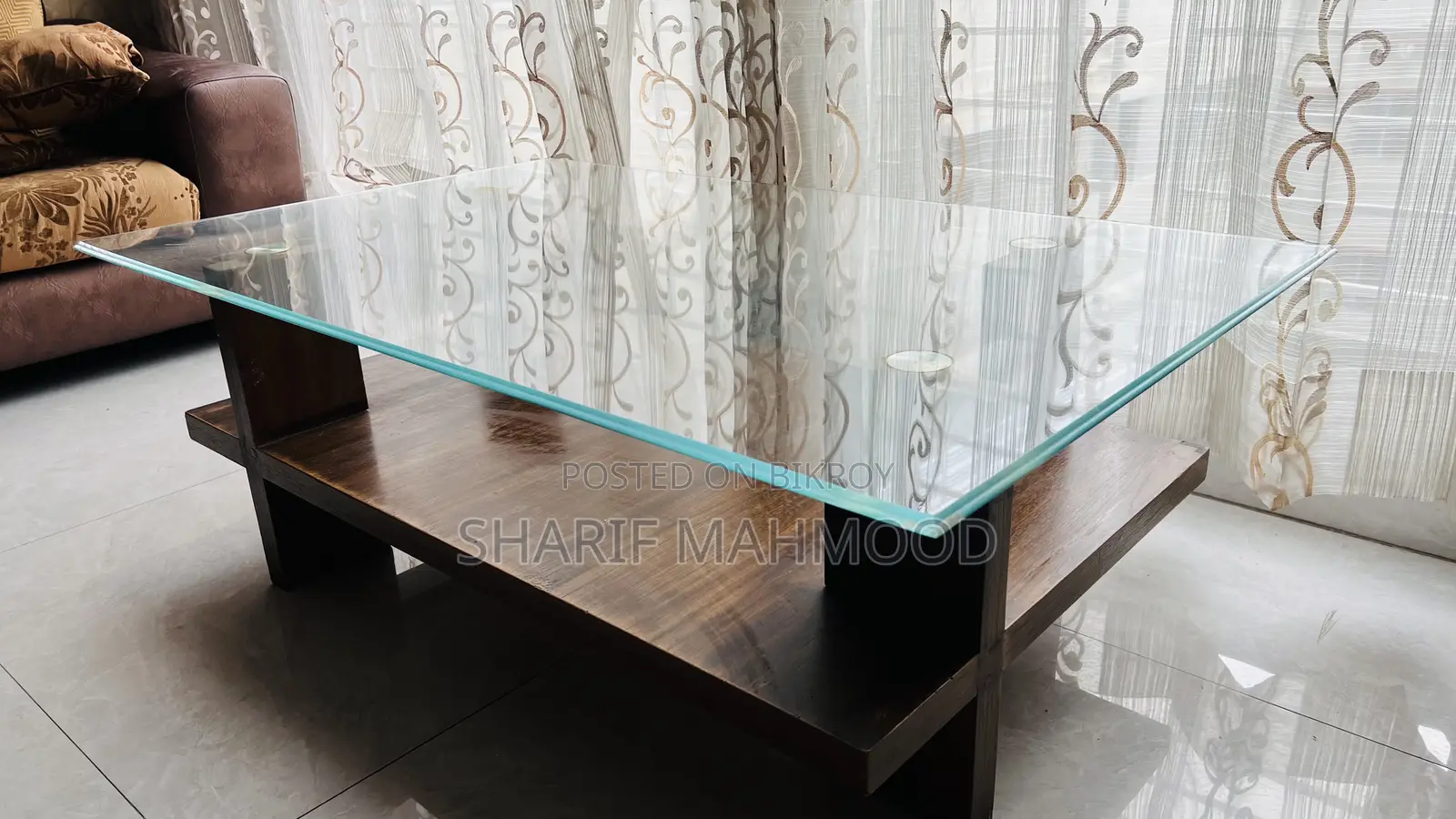 Glass Top Double Shelf Tea Table for Sale