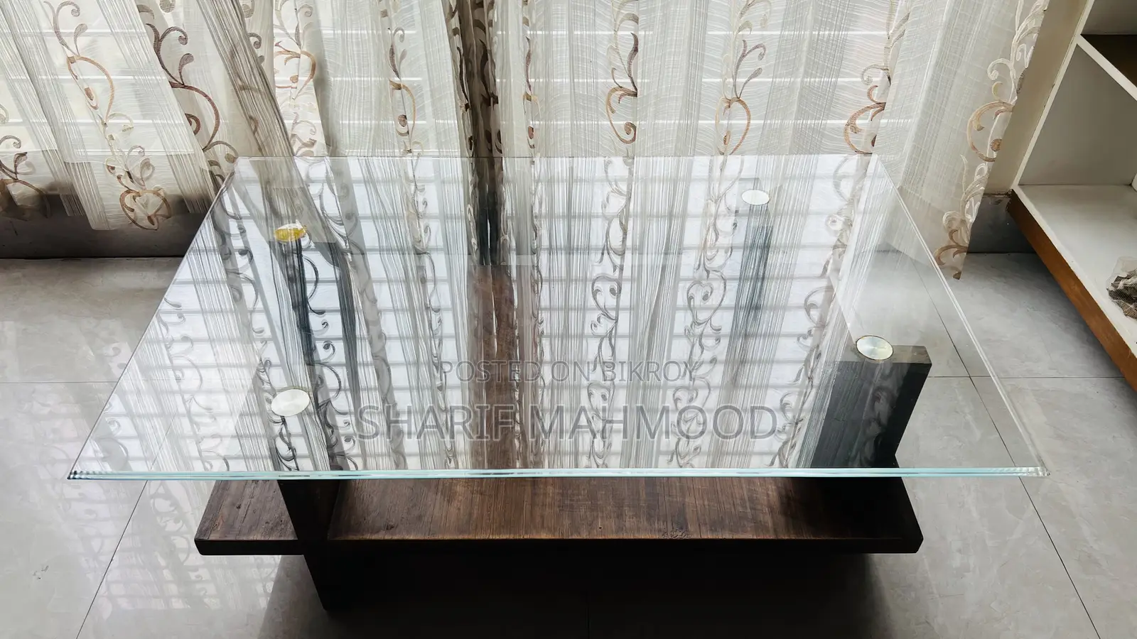 Glass Top Double Shelf Tea Table for Sale