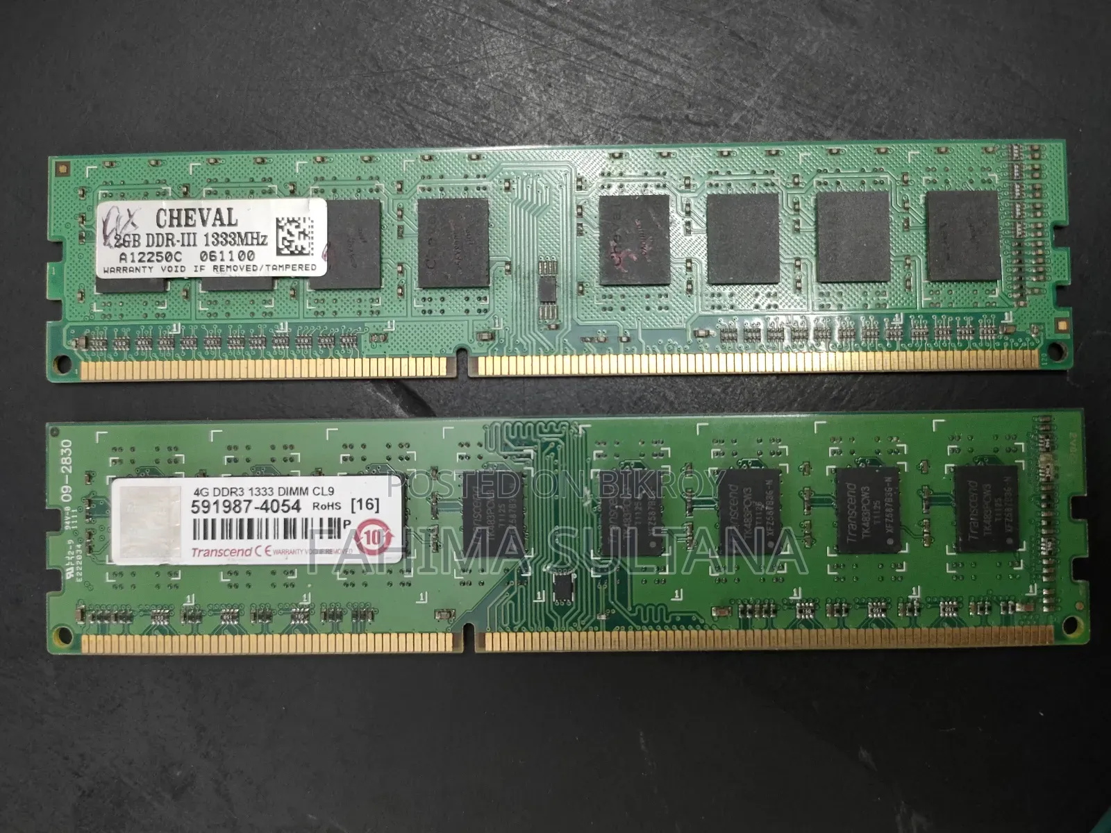 Ddr3 Desktop Ram for Sale – 6gb Combo (4gb + 2gb) | 1333mhz