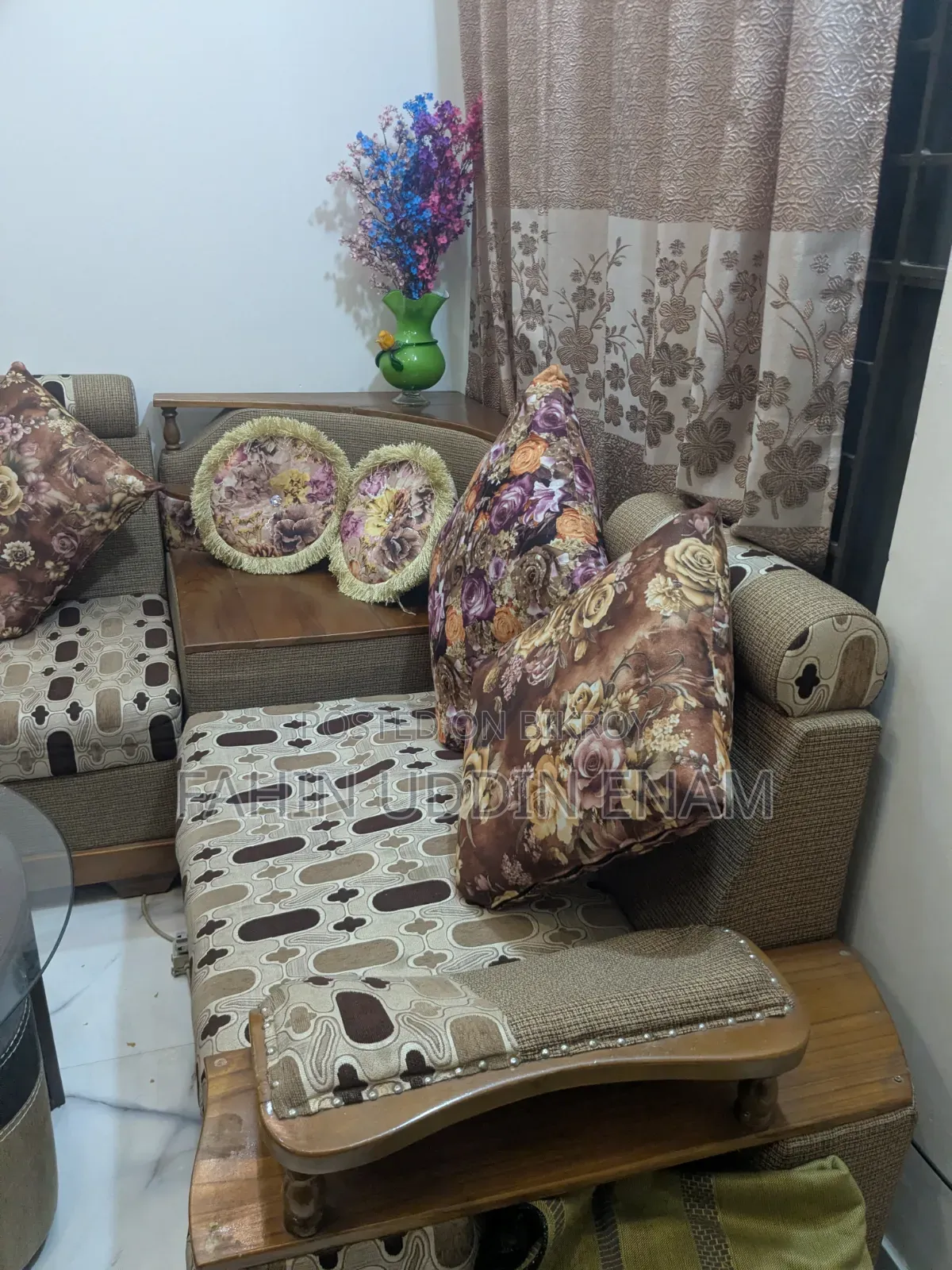 Full Sofa Set With Glass Table