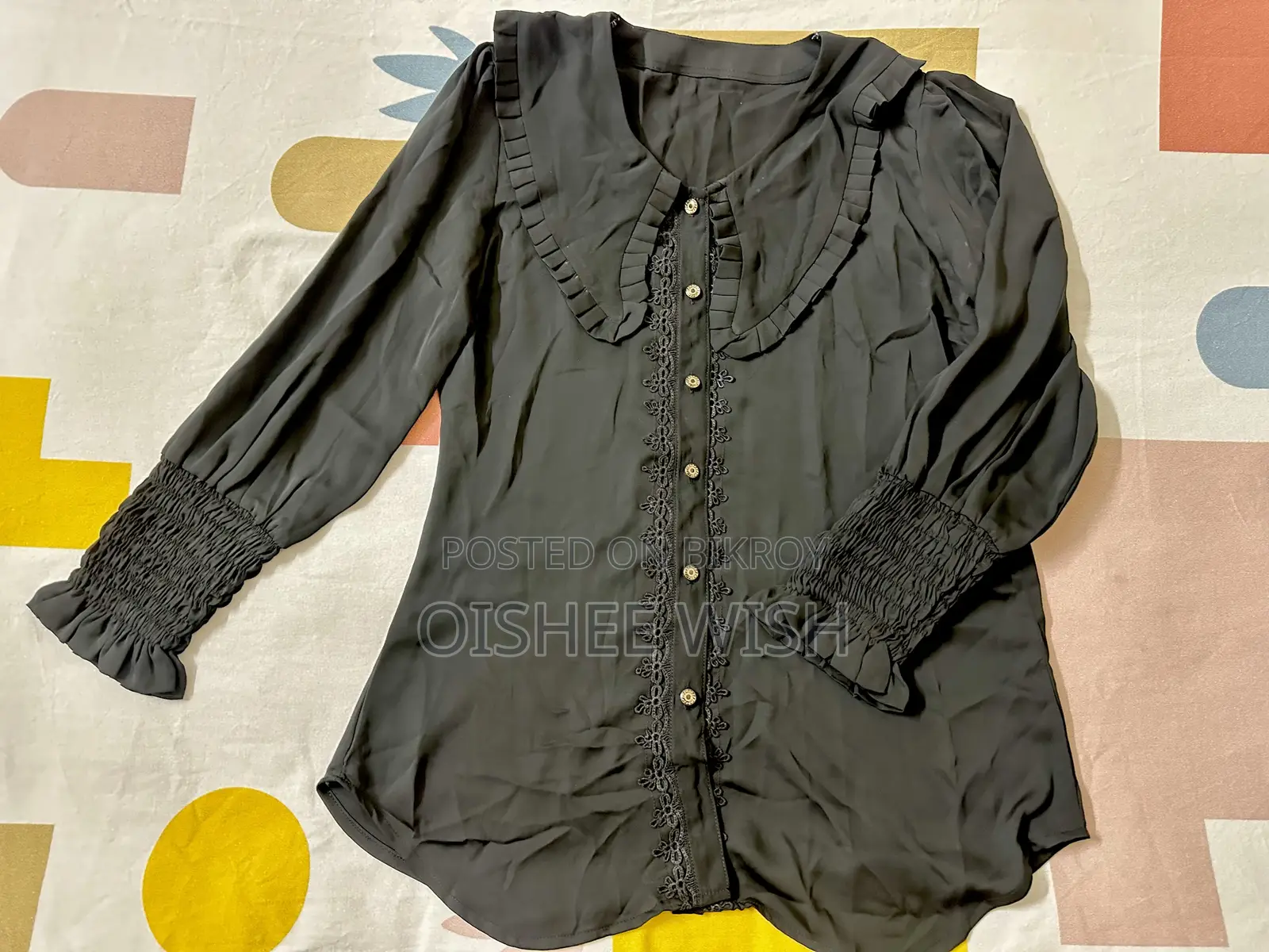 Vintage 1950 Silk Black Top