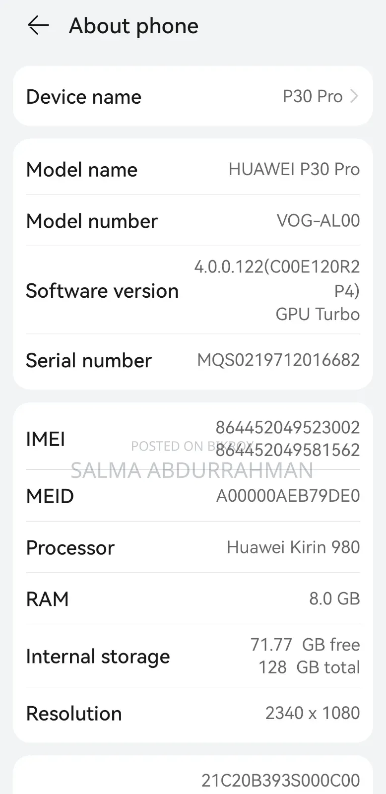 Huawei P30 Pro 128 GB Black