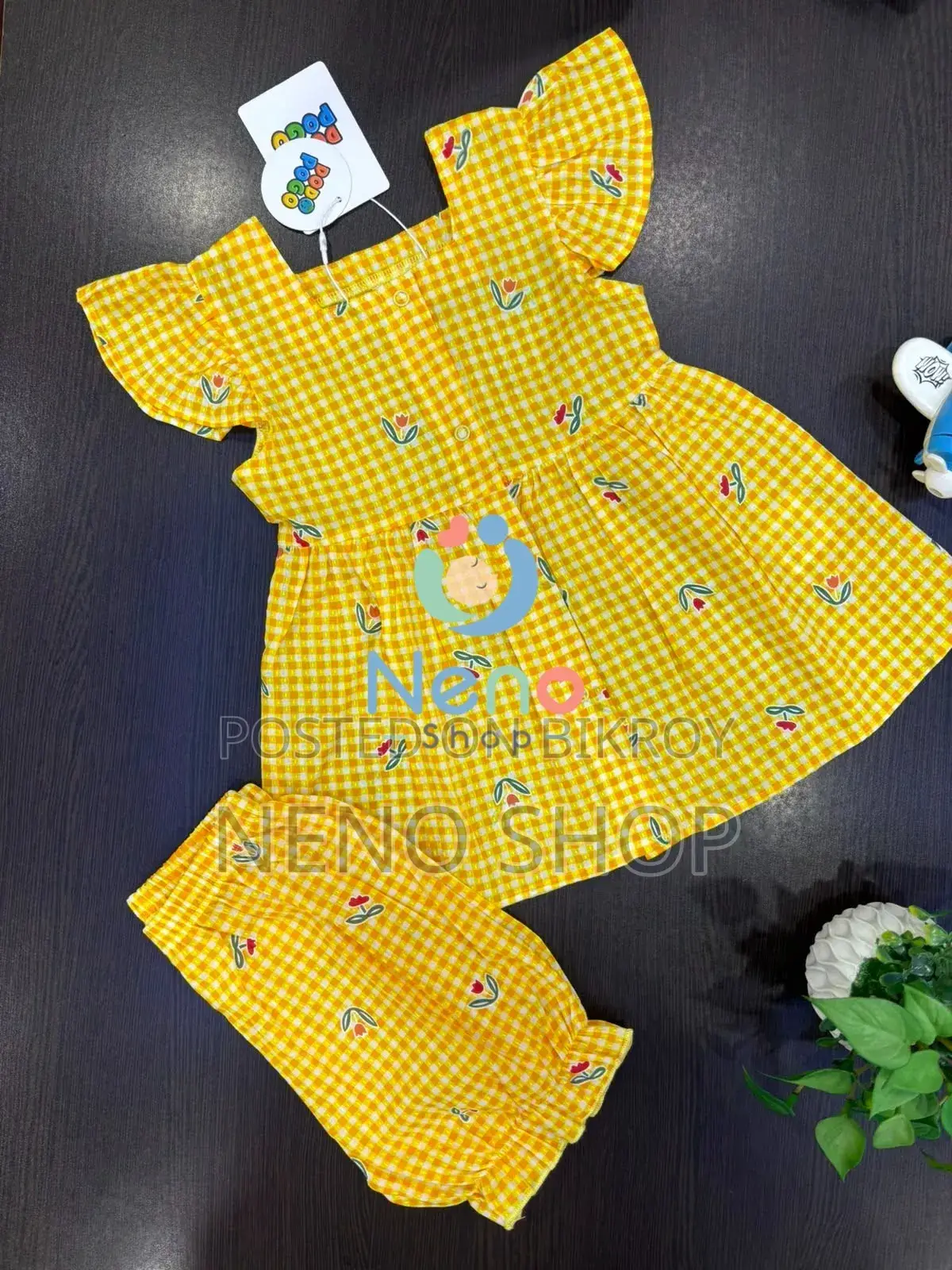 Baby Girl Yellow Floral Dress Pant Set – Pogo (06-36 Months)