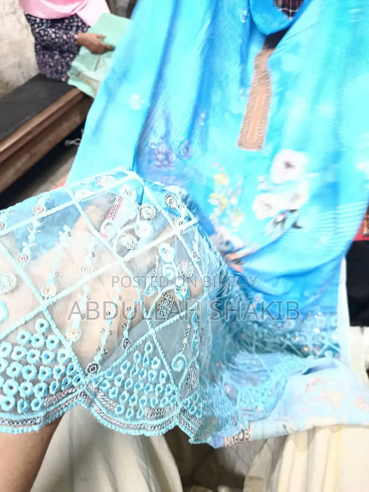 লেজার কাট নতুন ডিজাইনের সুতি থ্রি পিছ