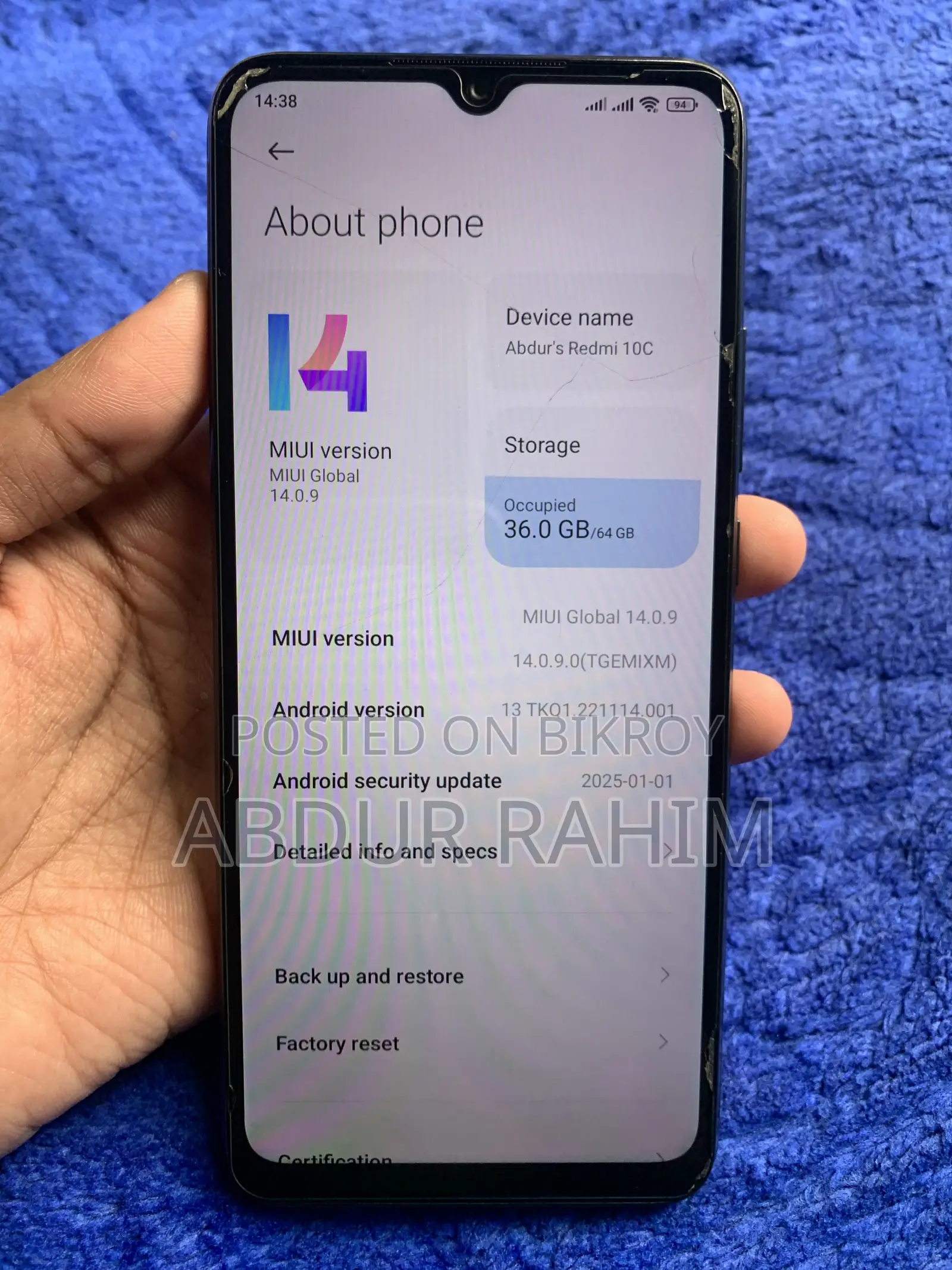 শাওমি রেডমি ১০সি ৬৪ জিবি ব্ল্যাক