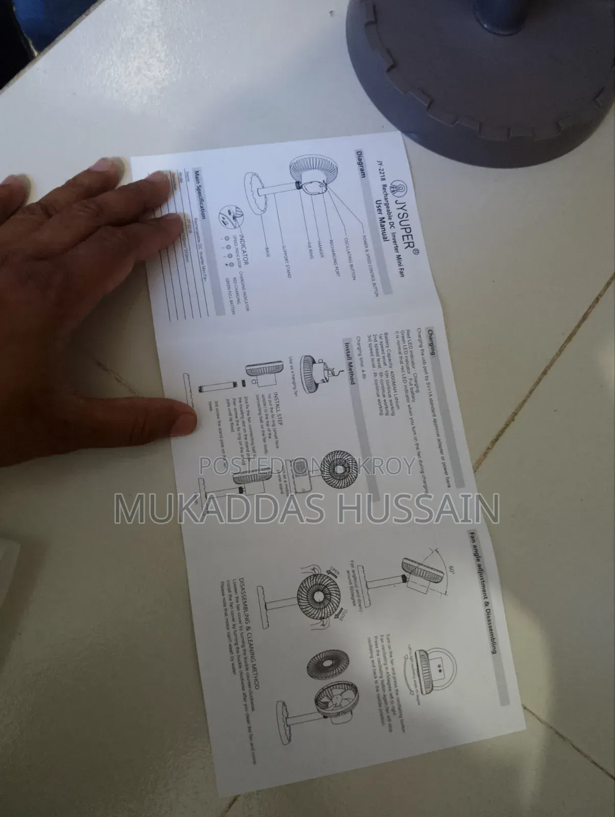 Brand new fan. Used only two-three times.