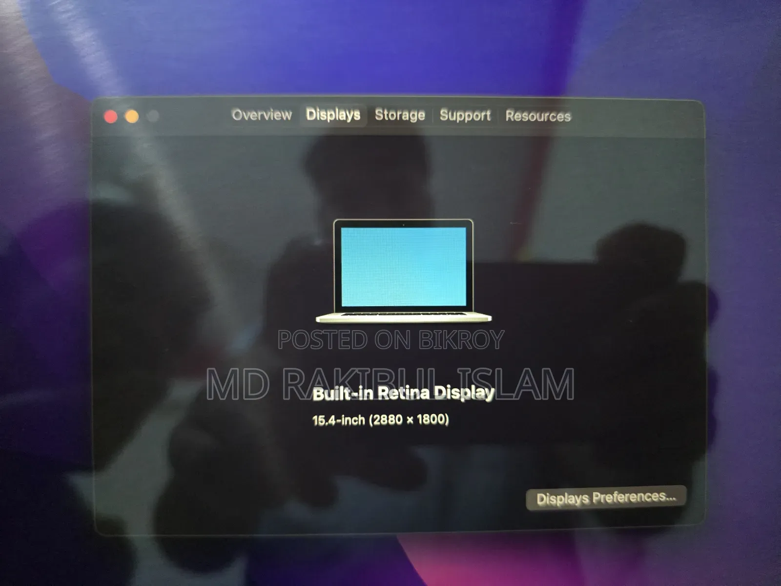 Laptop Apple MacBook Pro 2015 16GB Intel Core I7 SSD 256GB