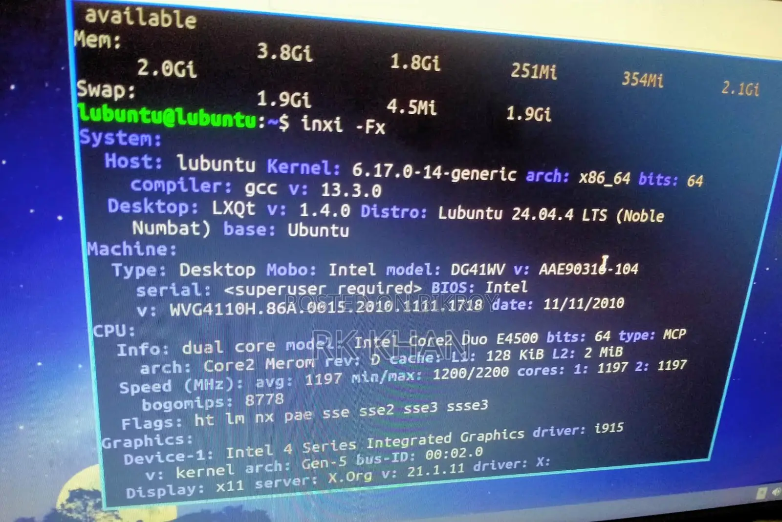 Desktop Computer 4GB Intel Core 2 Duo HDD 16 GB