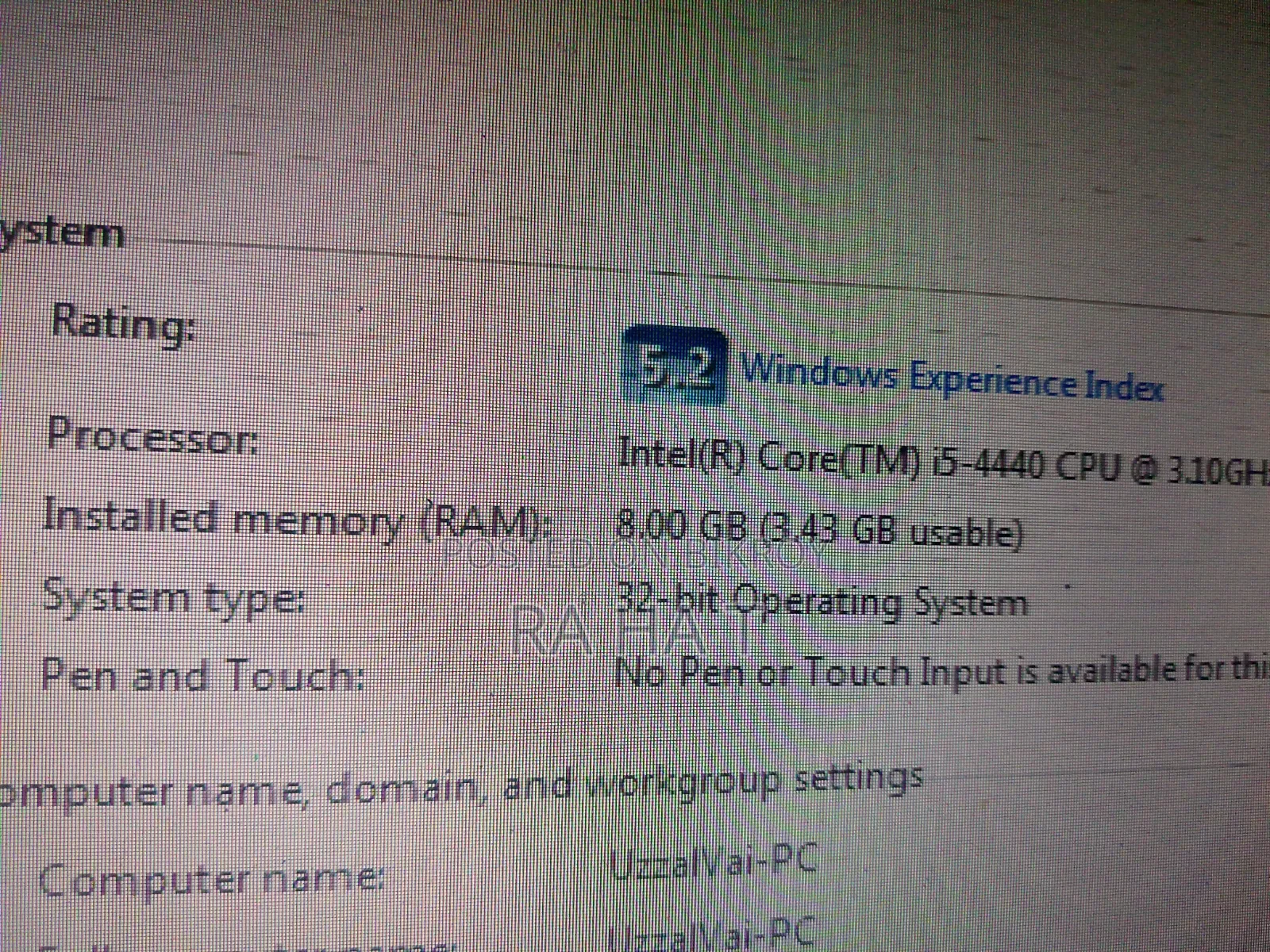 Desktop Computer Dell Alienware Area-51 8GB Intel Core i5 SSD 256GB