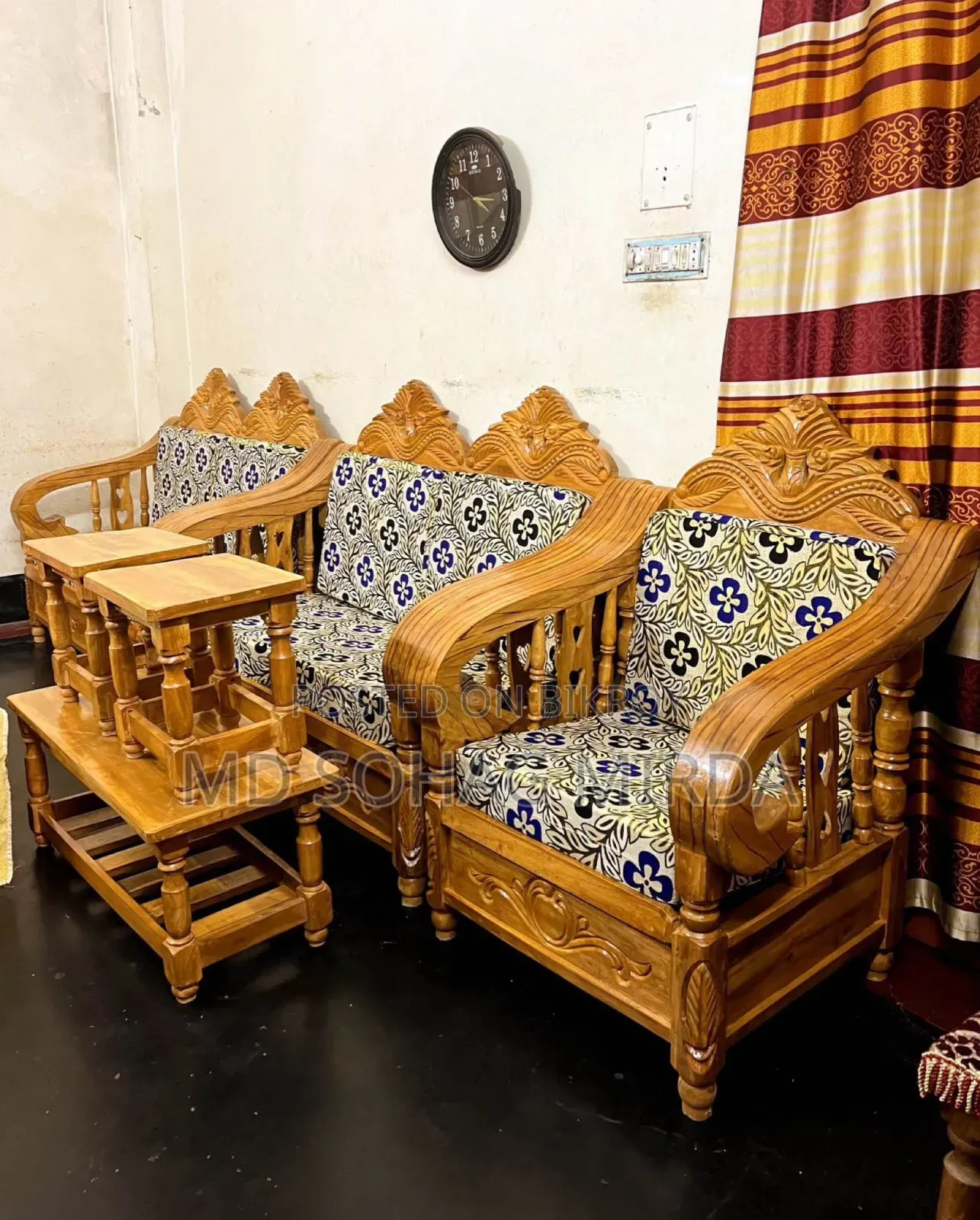 2/2/1 Teak Wood Sofa Set. Including foam covers. Urgent sale.